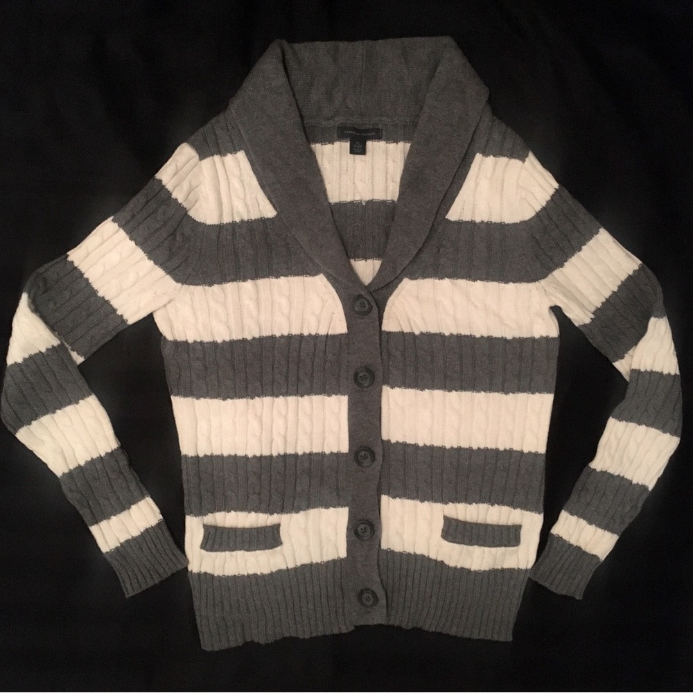 Tommy Hilfiger Stripe Cable Knit Cardigan, size extra small